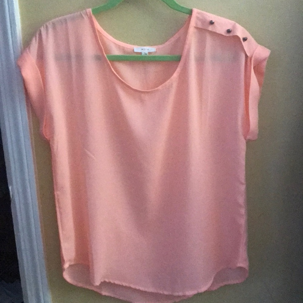 Tangerine polyester blouse